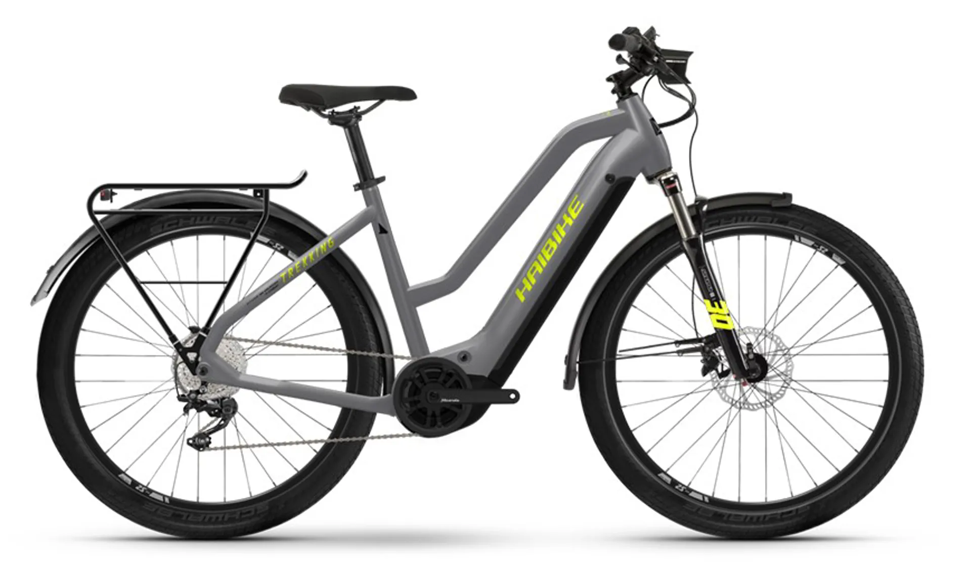 Haibike Trekking 6 Mid 500wh Electric Hybrid Bike 2022 Grey/Neon Yellow 3 Haibike Trekking 6 Mid 500wh Electric Hybrid Bike 2022 Grey/Neon Yellow