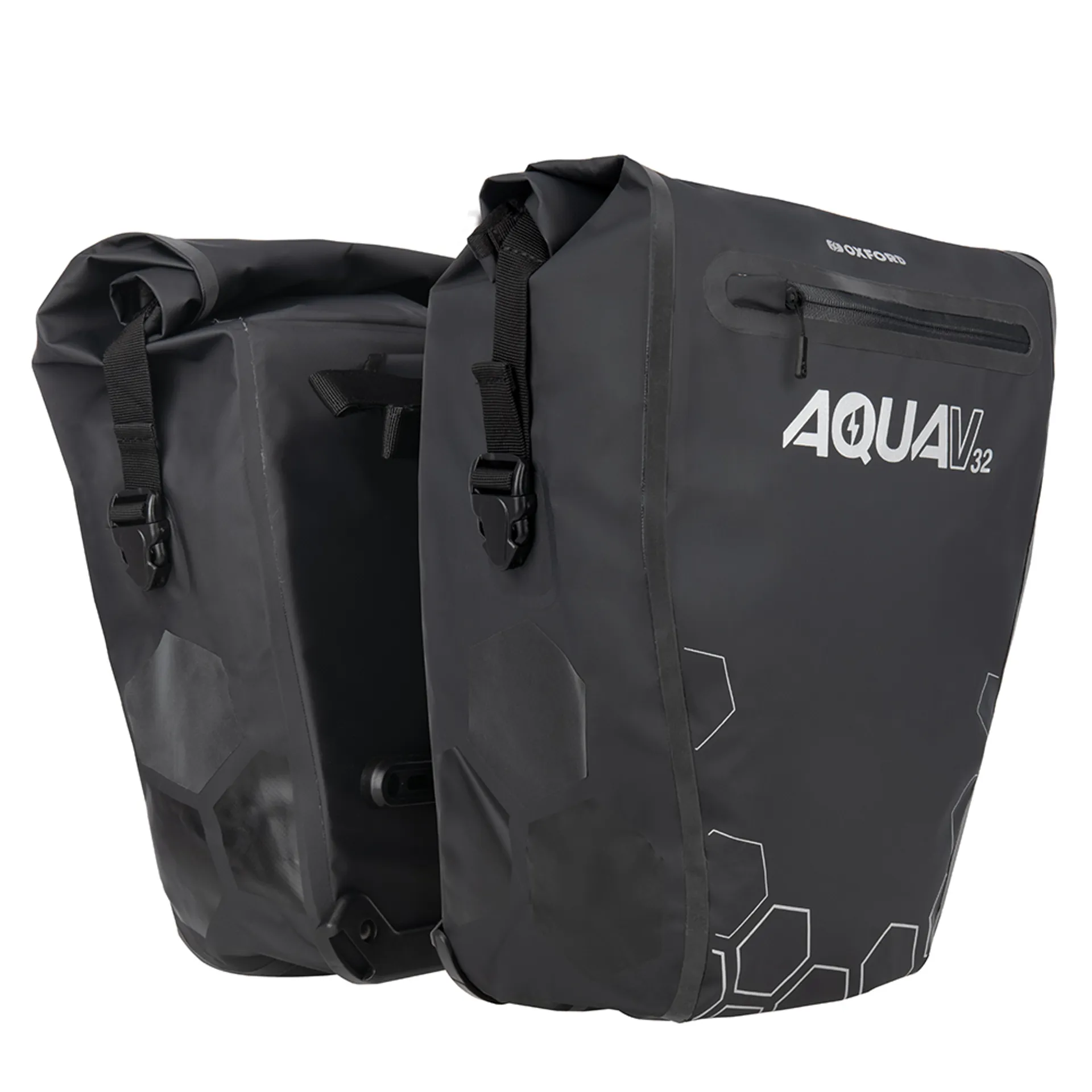 Oxford Aqua V 32 Litre Double Pannier Bag Black 4 Oxford Aqua V 32 Litre Double Pannier Bag Black - Image 2