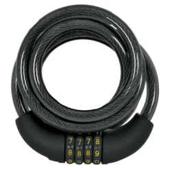 Oxford 1.5m X 12mm Combi Coil Bike Lock Black