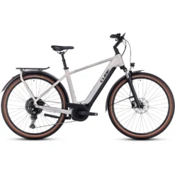 Cube Touring Hybrid Pro 625 Electric Bike 2024 Pearly Silver/Black