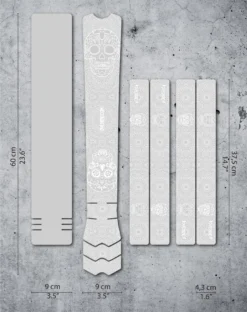 DYEDbro Dia De Muertos White Frame Protection Kit 11 DYEDbro Dia De Muertos White Frame Protection Kit -Cycle Pro Gear DIA DE MUERTOS WHITE GRAFICO WEB OSCURO 1024x1024@2x