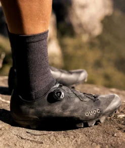 Quoc Extra Fine Merino Tech Wool Socks Charcoal -Cycle Pro Gear QUOC Merino Sock Charcoal Lifestyle 2