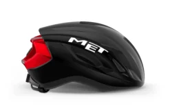MET Strale Aero Road Cycling Helmet Black/Metallic Red -Cycle Pro Gear met strale road cycling helmet NR4 side