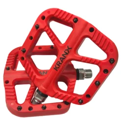 KranX Trail Bright Nylon Platform Pedal Red