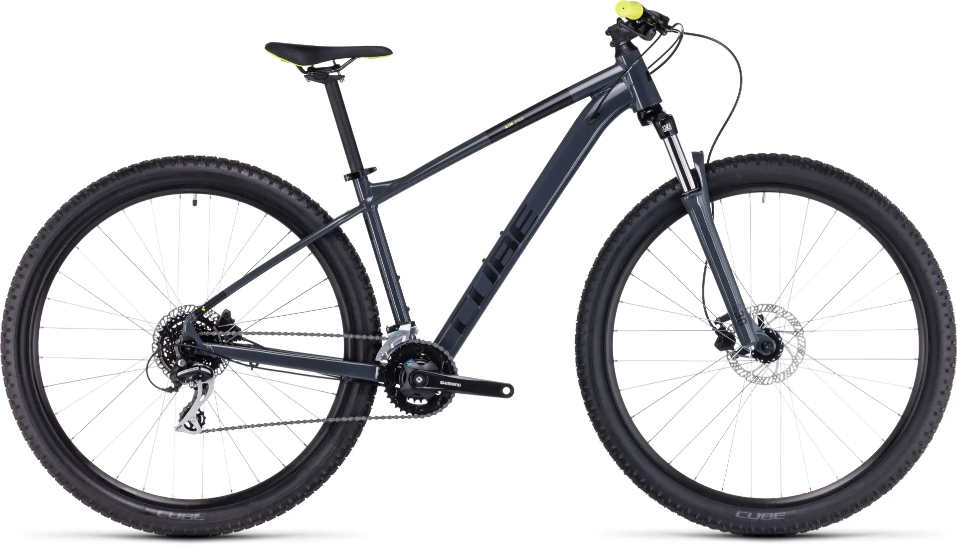 Cube Aim Pro Hardtail Mountain Bike 2024 Grey/Flashyellow 3 Cube Aim Pro Hardtail Mountain Bike 2024 Grey/Flashyellow